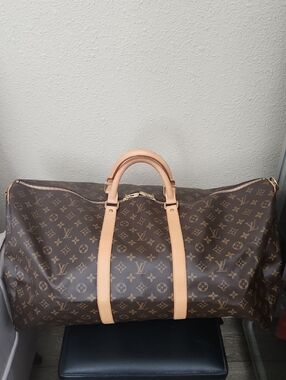 Louis Vuitton Monogram Canvas Travel Duffle with Natural Vachetta Trim